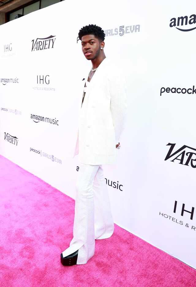 Com fato Lanvin no brunch da Variety, 4 de Dezembro