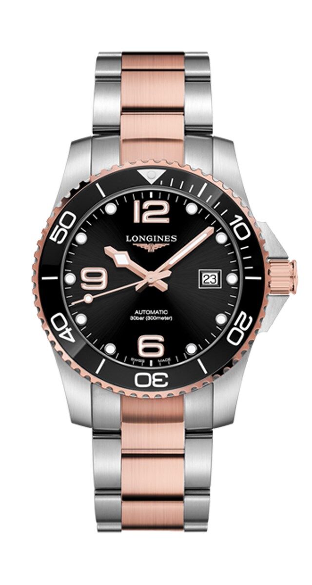Relógio Hydroconquest Ceramic Bicolor, em aço e cerâmica, € 1730, Longines