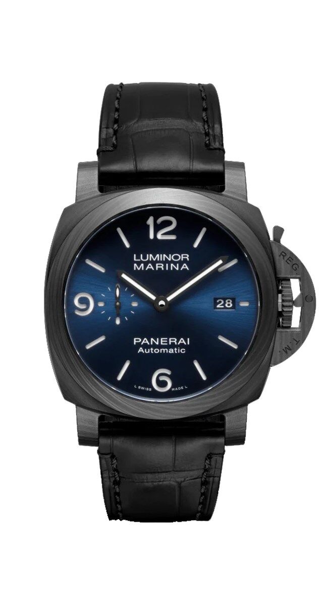 Relógio Luminor Marina Carbotech Blu Notte €13.500, com bracelete em pele de jacaré € 350, Panerai