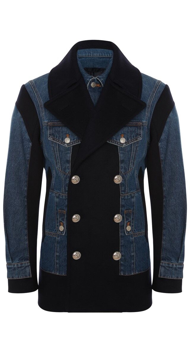 Casaco em ganga e lã, €3490, Alexander McQueen