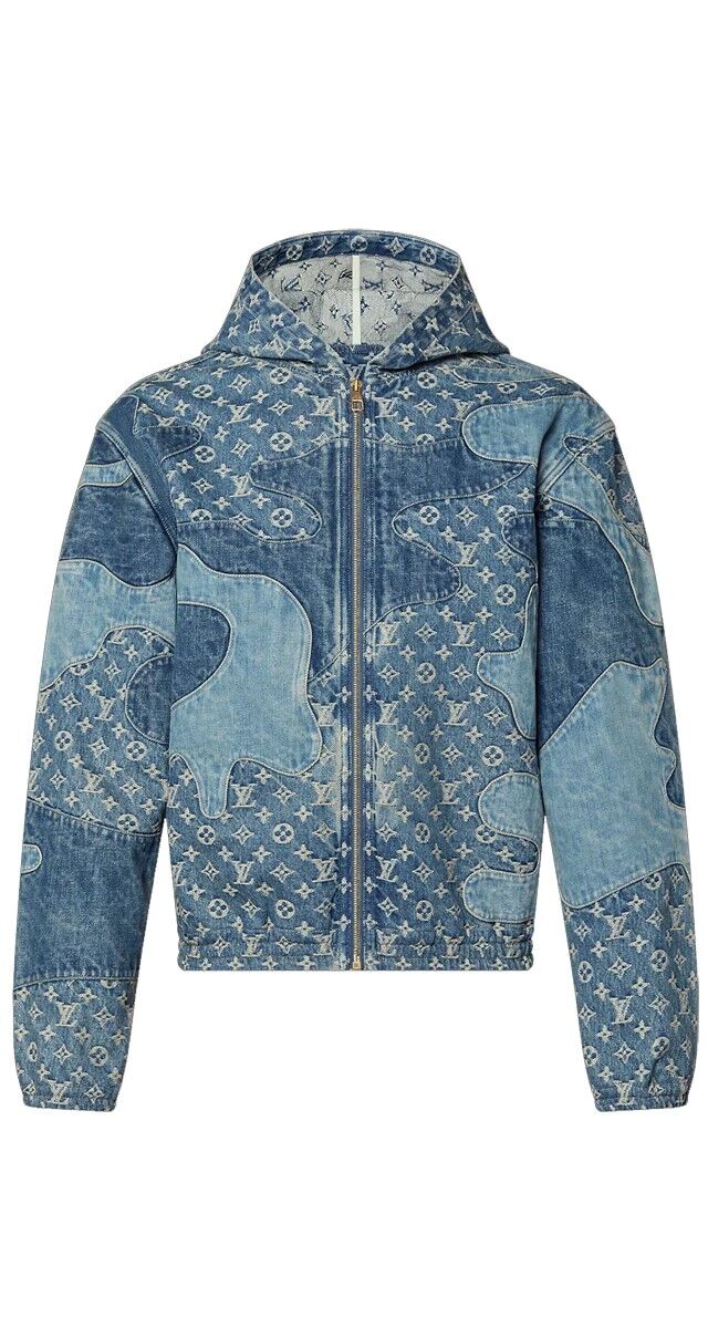 Blusão em patchwork de ganga monogemada, €2900, Louis Vuitton