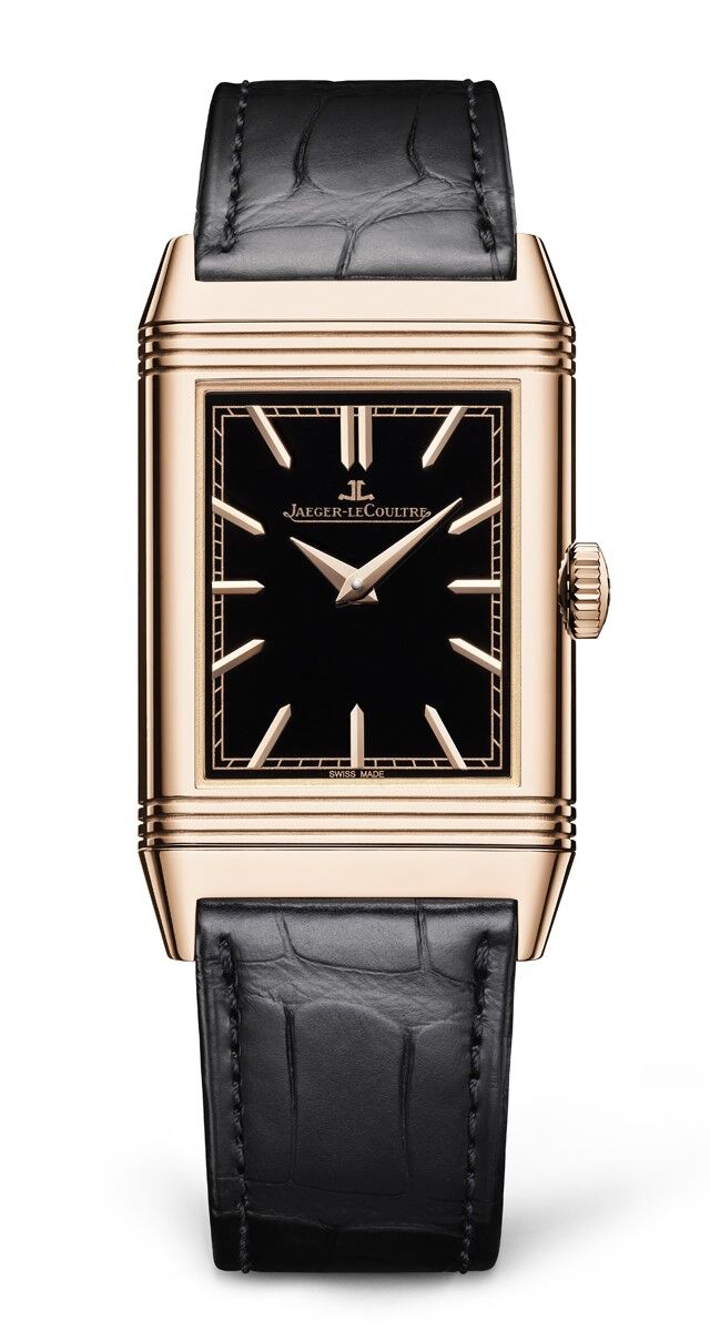 Relógio Reverso Tribute Enamel Tiger em ouro rosa e enamel com bracelete em pele de jacaré, feito por encomenda, Jaeger-LeCoultre