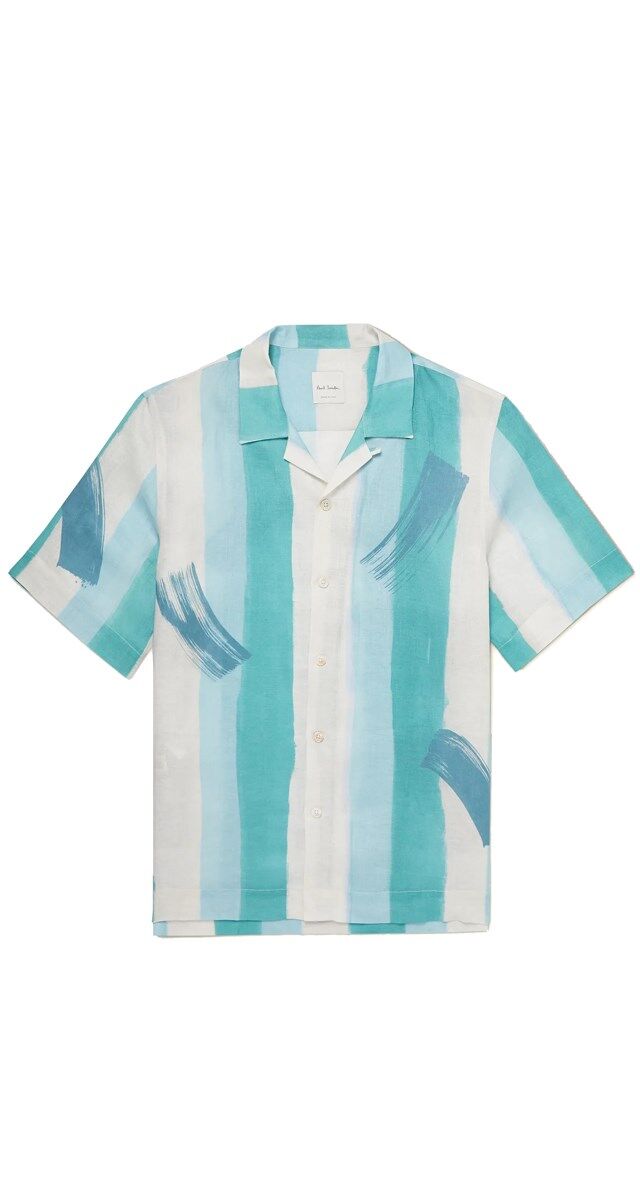 Camisa em linho estampado, € 400, Paul Smith no MrPorter
