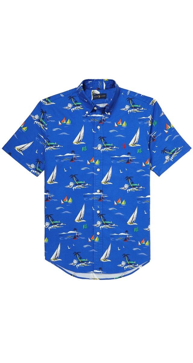 Camisa em algodão Oxford estampado, € 125, Polo Ralph Lauren