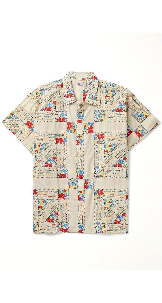 Camisa em algodão estampado e bordado, € 555, Bode