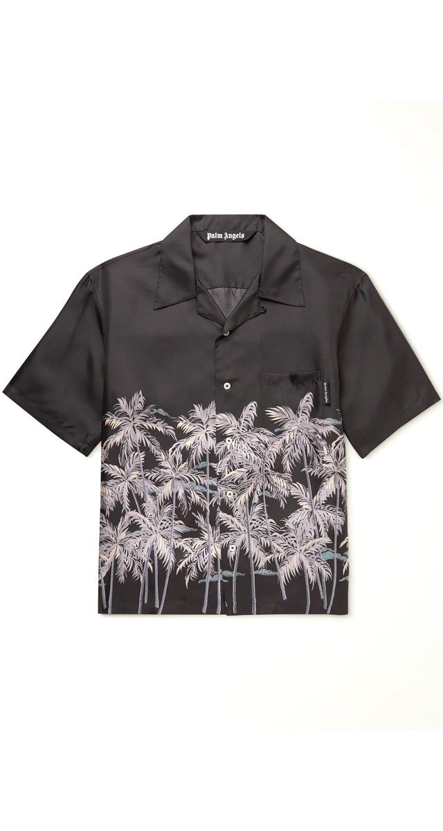 Camisa em popeline de algodão estampada, € 545, Palm Angels