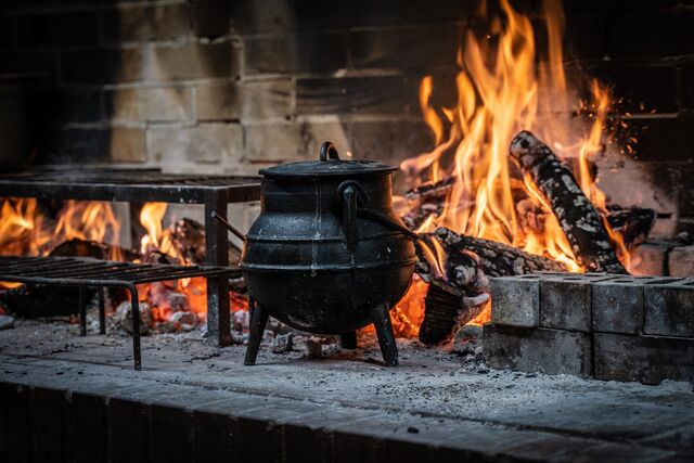 Uma das cinco secções da cozinha