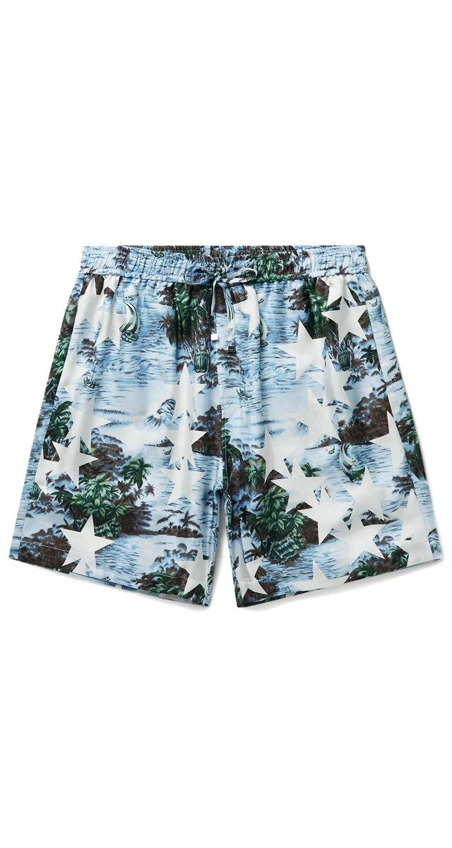 Calções em seda estampada, € 930, Amiri