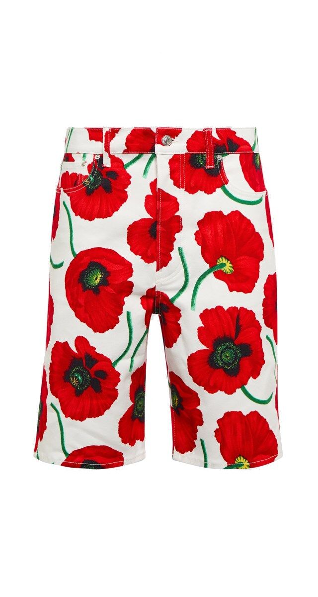 Calções em algodão estampado, € 290, Kenzo