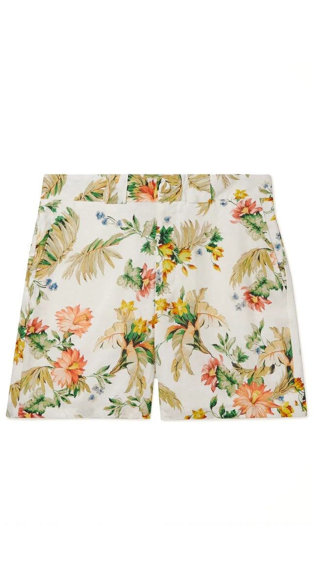Calções em linho estampado, € 460, Erdem
