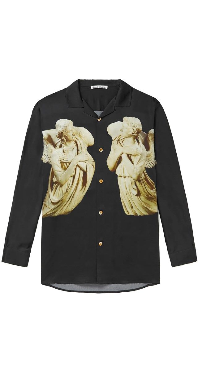 Camisa em cetim estampado, € 420, Acne Studios