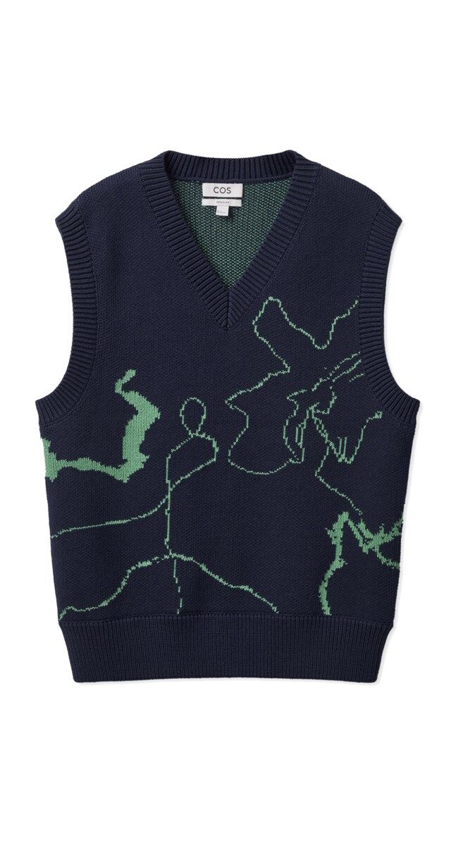 Gillet em malha de algodão, € 41,40 (antes € 69) Cos