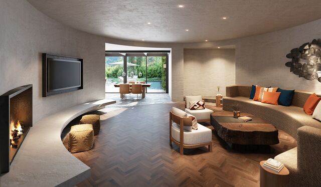 Sala de estar da Pool Villa (com dois quartos)