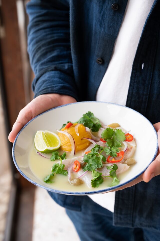 Ceviche de peixe branco.