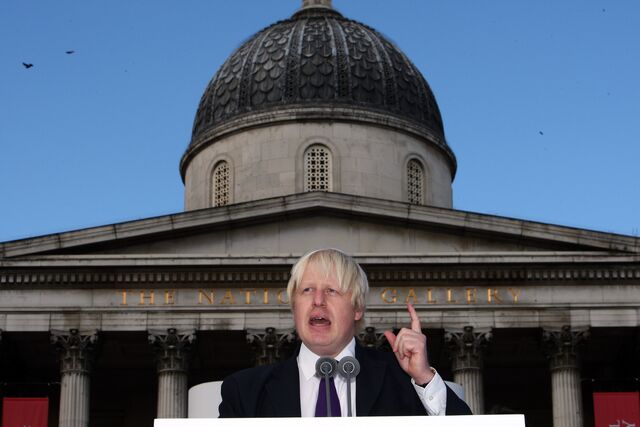 Boris Johnson (na altura presidente da Câmara de Londres) em discurso durante o Desfile dos Heróis Olímpicos e Paraolímpicos (2008)