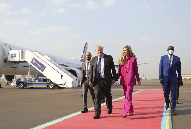 Boris Johnson com a mulher Carrie Johnson (2022)