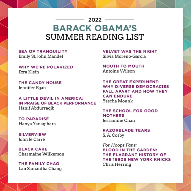 Lista de livros para o verão de Barack Obama