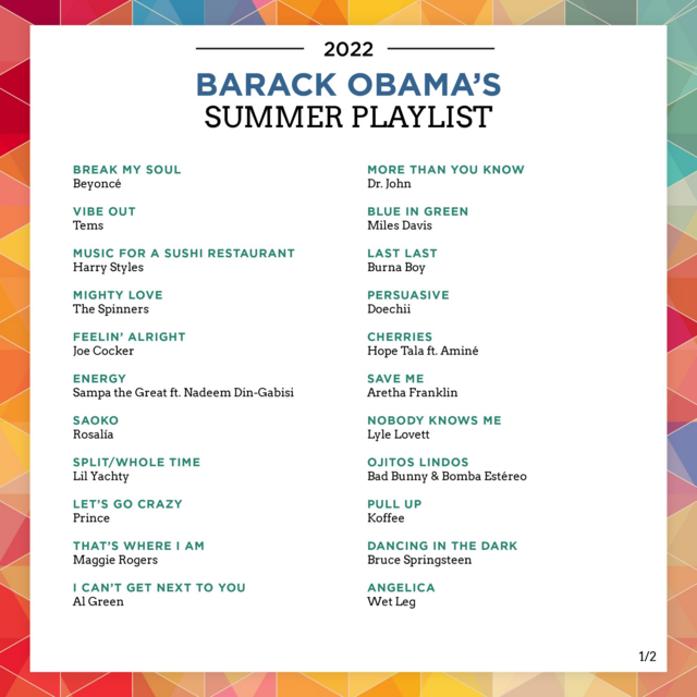 Playlist de verão de Barack Obama