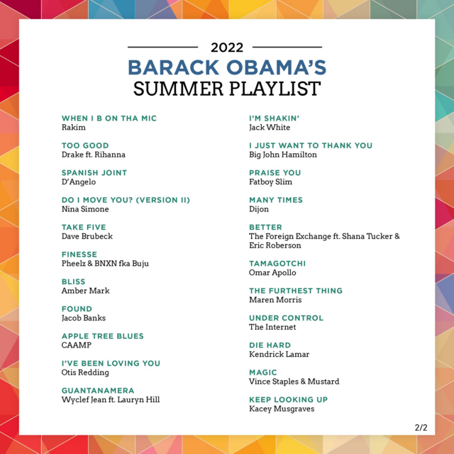 Playlist de verão de Barack Obama