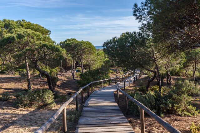 Passadiço do Parque Natural de Enebrales, com saída para a praia