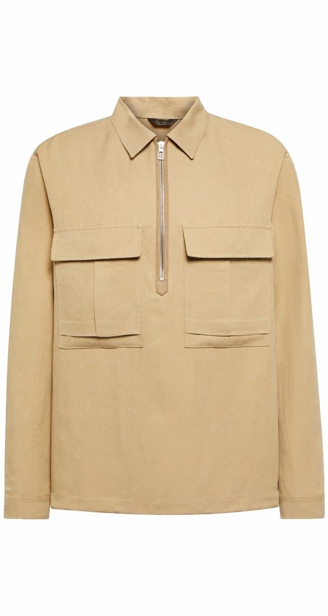 Casaco polo em linho e seda, €1900, Loro Piana