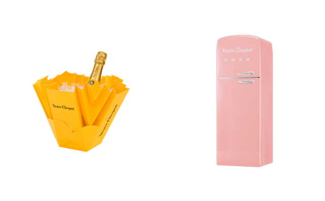 Clicquot Ice Box (disponível em exclusivo nos supermercados Apolonia, €55,75) e Veuve Clicquot Smeg Fridge Rosé (disponível em exclusivo no Club del Gourmet do El Corte Inglés, €81,50)