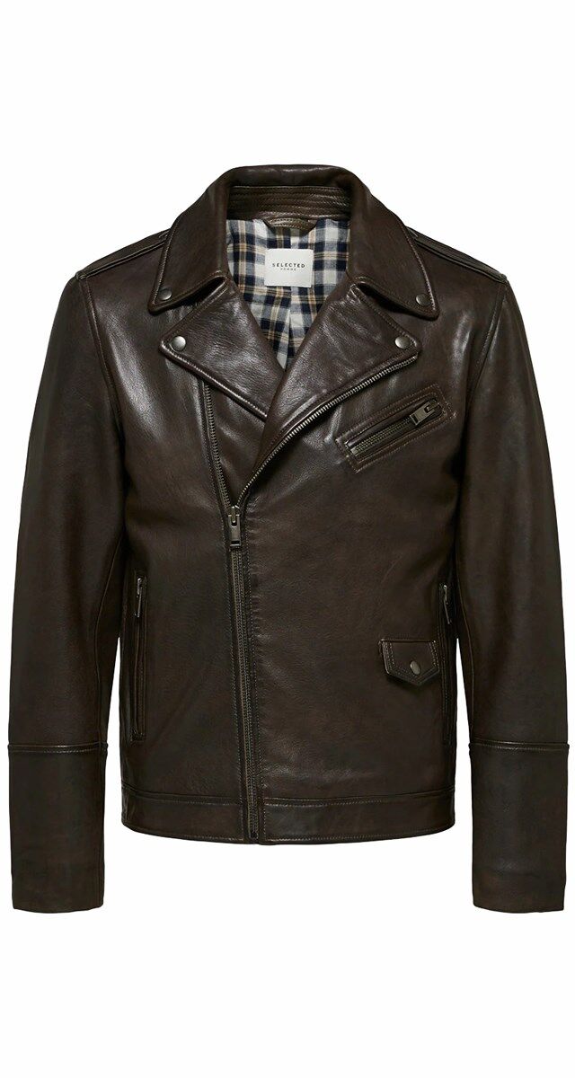 Blusão em pele, €269,99, Selected no El Corte Inglés