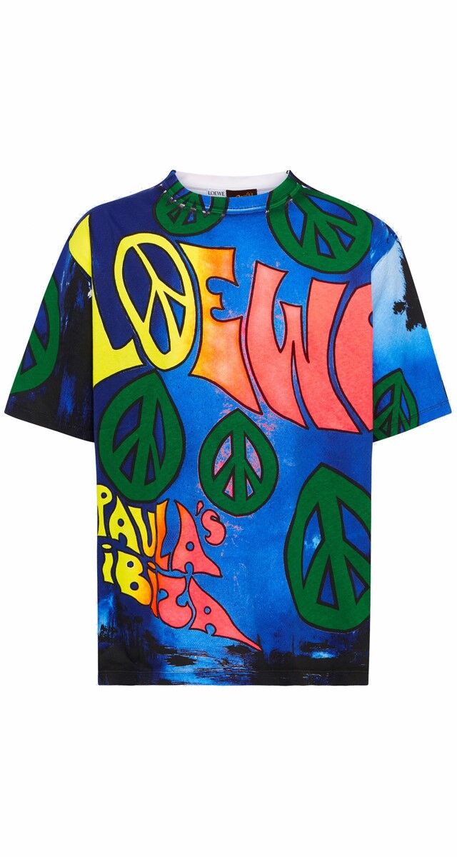 T-shirt Paula’s Ibiza em algodão estampado, €590, Loewe