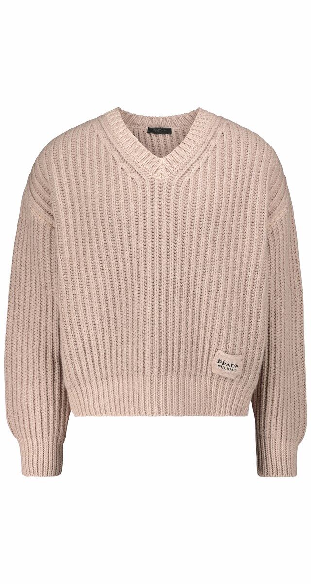 Camisola em malha de caxemira, € 1350, Prada