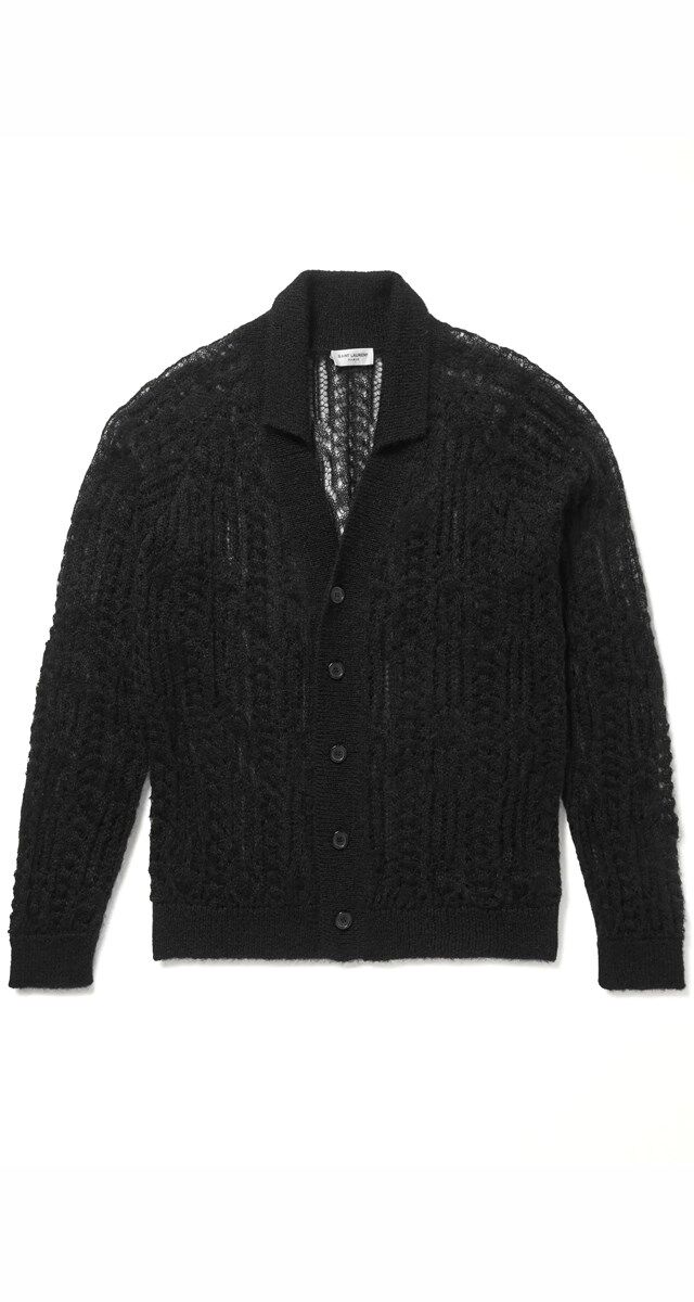Cardigan em malha mohair, € 790, Saint Laurent