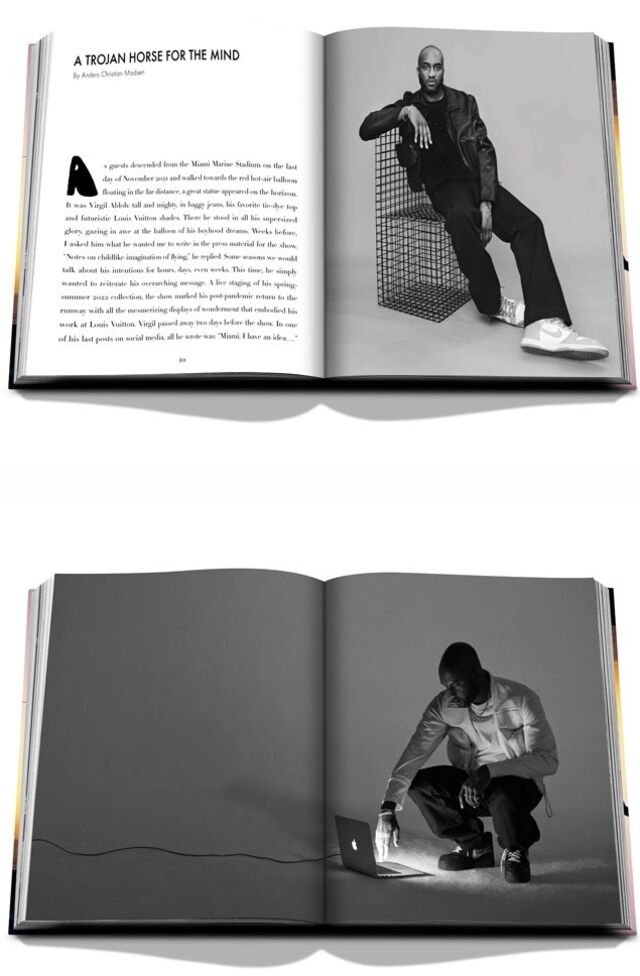 O interior do livro é igual nas duas edições disponíveis: 'Louis Vuitton: Virgil Abloh – Ultimate Edition (€1200) e 'Louis Vuitton: Virgil Abloh – Classic Edition' (€120), Assouline