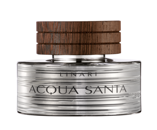 Acqua Santa, de Linari, com pétalas de rosa, jasmim bravo, ylang-yland ou lírio do vale.