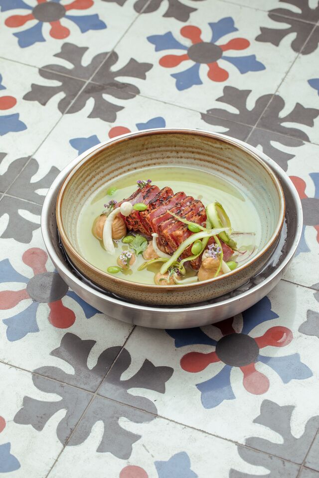 Aguachile de Tataki de Lombo de Atum e Edamame (€23,70)