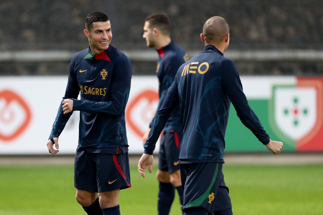 Cristiano Ronaldo no treino da Seleção Nacional na Cidade do Futebol, em Oeiras, do último dia 14 de novembro