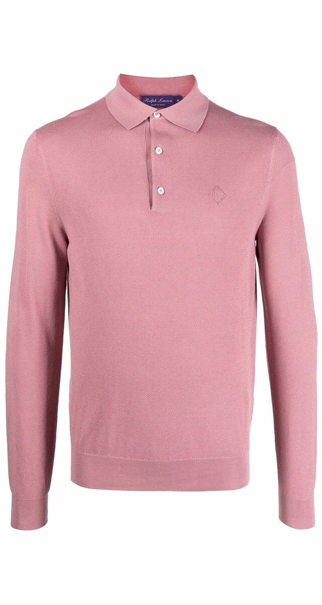 Polo em malha piquet em algodão, €795, Ralph Lauren Purple Label.