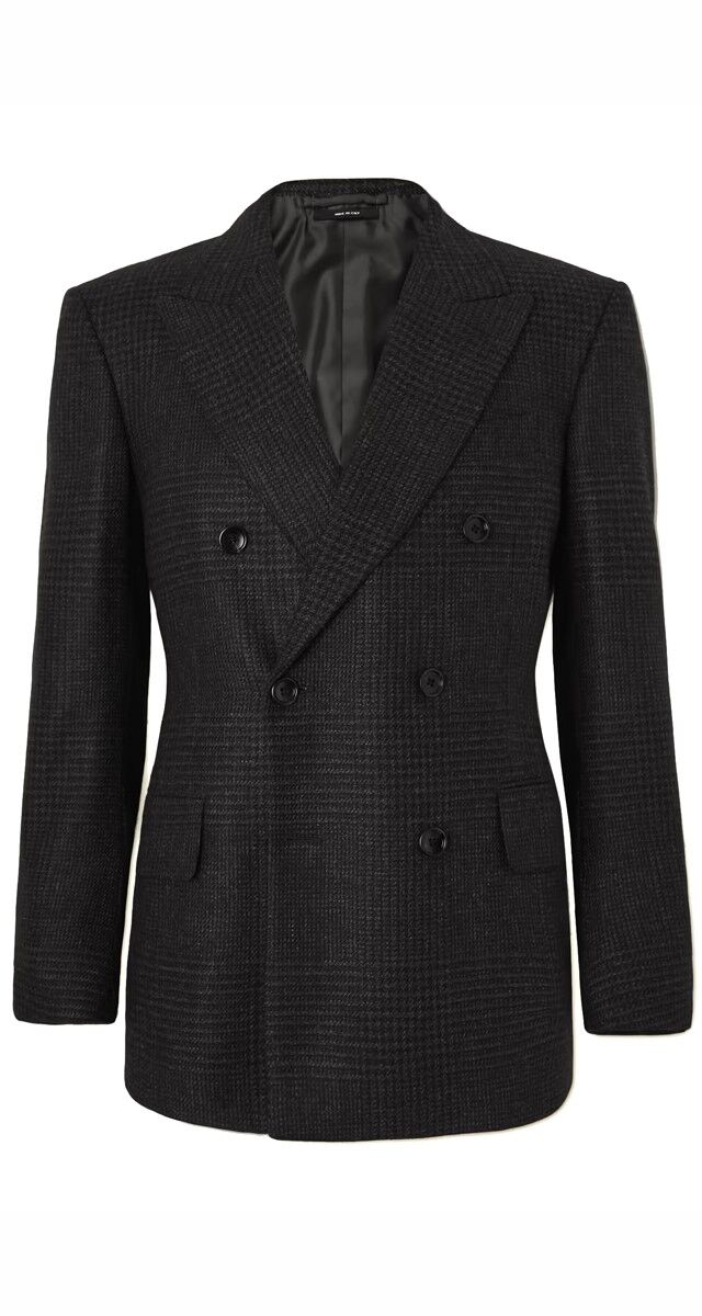Blazer em lã mohair e caxemira, €3230, Tom Ford.