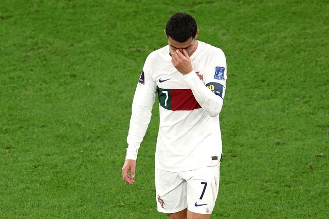 Cristiano Ronaldo durante o jogo Portugal - Marrocos da Copa do Mundo da FIFA Catar 2022 em Doha, 10 de dezembro de 2022.