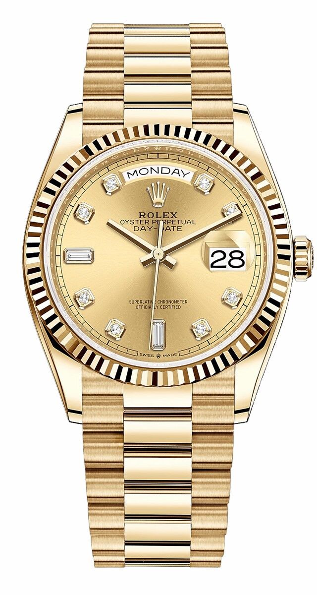 Relógio Day-Date 36 em ouro, €37.600, Rolex.