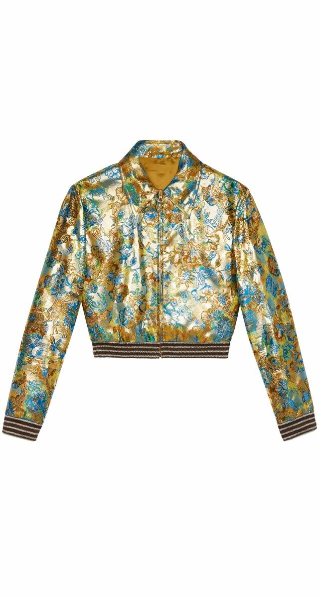 Blusão em jacquard de seda, €2600, Gucci.