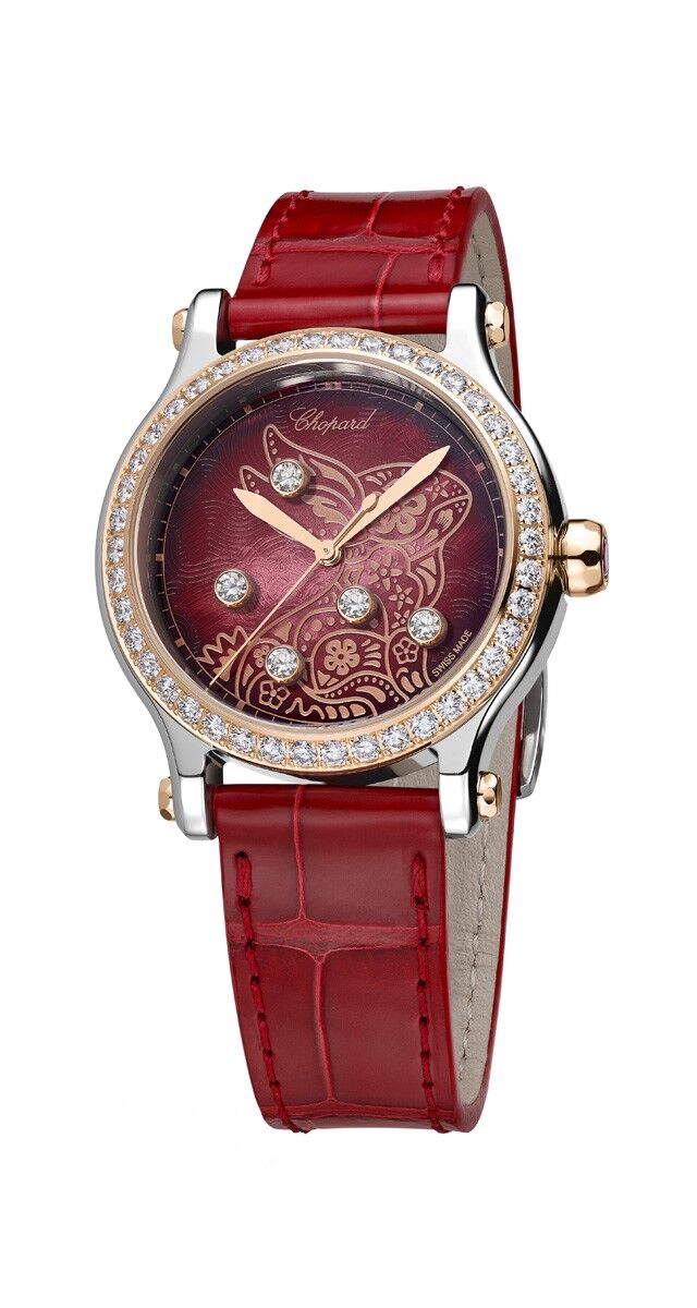 Relógio Happy Sport Year of the Rabbit edição limitada em aço inoxidável e ouro ético rosa com diamantes, preço sob consulta, Chopard.