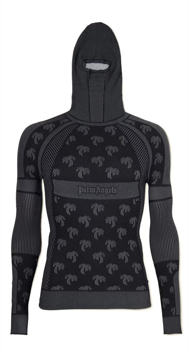 Camisola interior em malha jacquard, €275, Palm Angels.