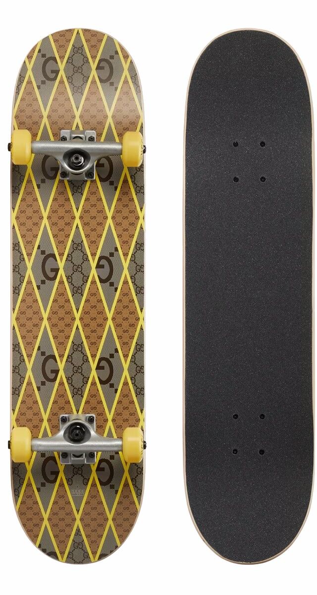 Skateboard GG Rhombus, €1500, Gucci.