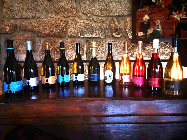 "No portefólio temos os nossos vinhos clássicos, o Sem Igual Metal e Wood, e as bolhas com história: o Sem Mal espumante feito com Azal e Arinto que fazemos sem parar desde 2015, o Petnat rosado, um blanc de noirs, e vamos lançar agora um Orange de 2021, um Sem Mal Azal e um rosé. "