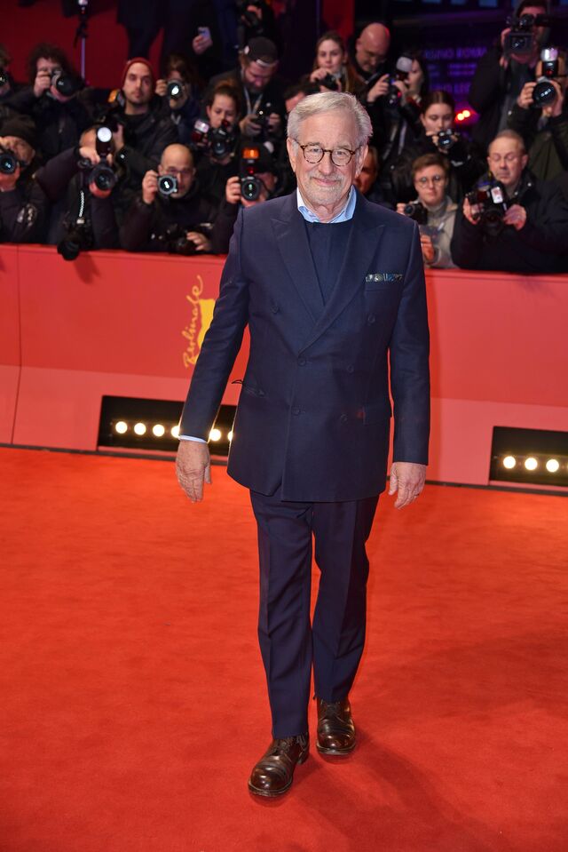 Steven Spielberg na estreia do filme The Fabelmans onde foi homenageado com o prémio honorário do Urso de Ouro.