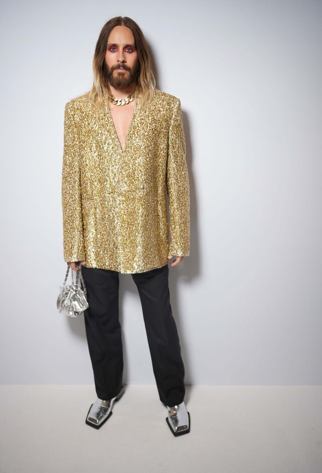 Jared Leto no desfile de Inverno 2023, em Paris, a 2 de março.