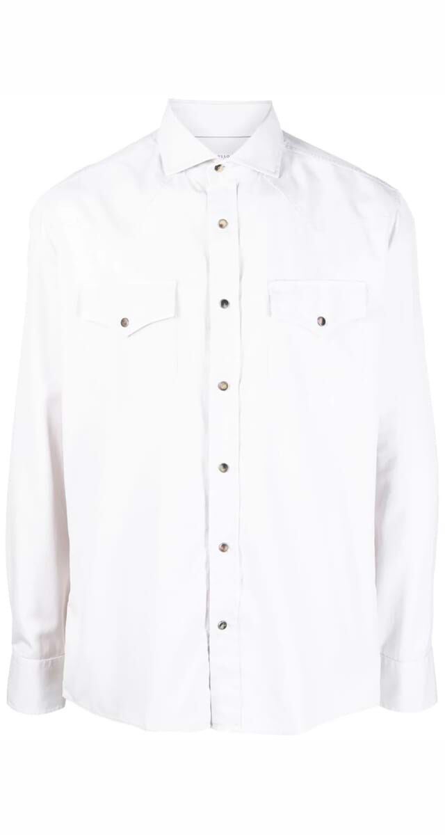 Camisa em algodão, €750, Brunello Cucinelli.