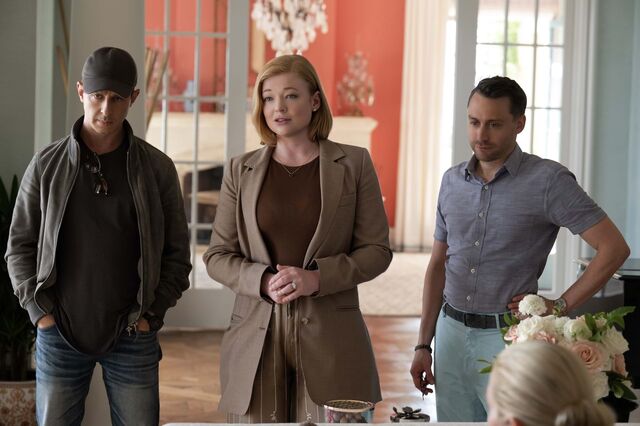 Jeremy Strong, Sarah Snook e Kieran Culkin em 'Succession'.
