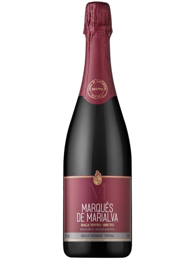 Espumante Tinto Marquês de Marialva Bruto Baga Tinto.