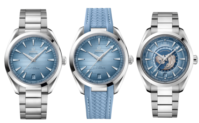 Seamaster Aqua Terra, Seamaster Aqua Terra com bracelete de borracha e Seamaster Aqua Terra Worldtimer.