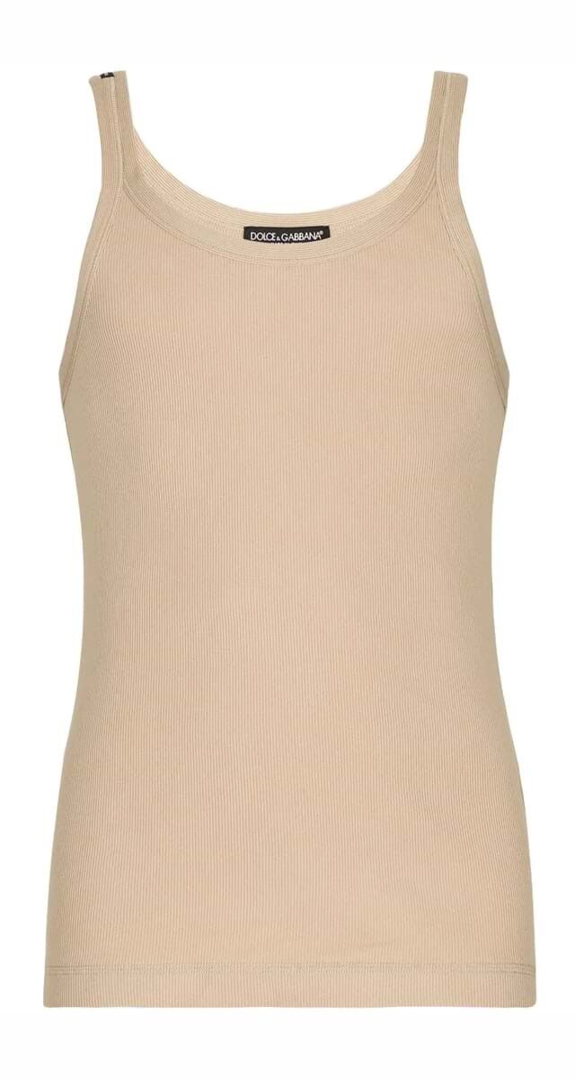 Top tank em algodão, €195, Dolce & Gabbana.